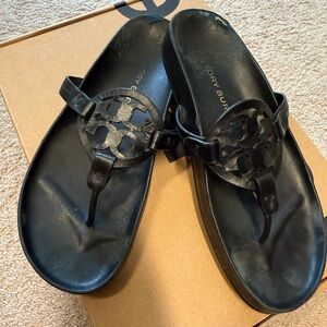Tory Burch Black Leather Sandals